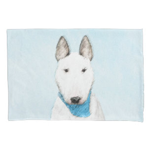 Bull Terrier Painting - Cute Original Dog Art Pillow Case