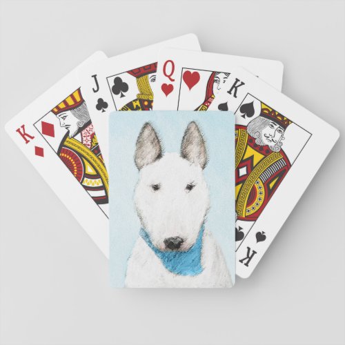 Bull Terrier Painting _ Cute Original Dog Art Playing Cards