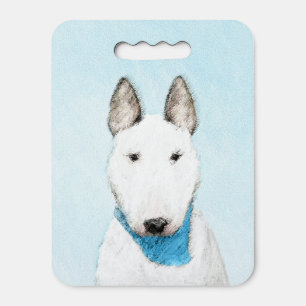 Bull Terrier Painting - Cute Original Dog Art Seat Cushion