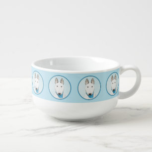 Bull Terrier Painting - Cute Original Dog Art Soup Mug