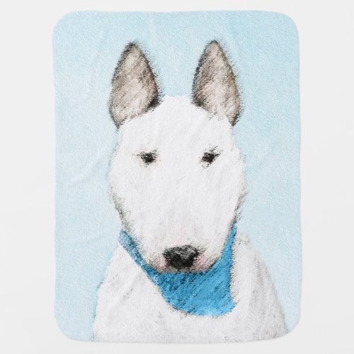 Bull Terrier Painting _ Cute Original Dog Art Swaddle Blanket