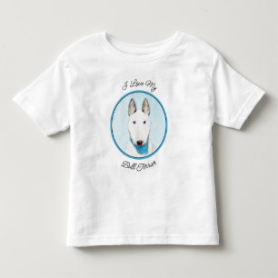 Bull Terrier Painting - Cute Original Dog Art Toddler T-shirt