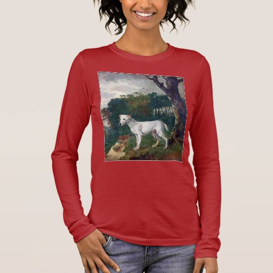 Bull Terrier Painting - Vintage Fine Art Long Sleeve T-Shirt
