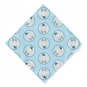 Bull Terrier Painting White English Cute Dog Art Bandana