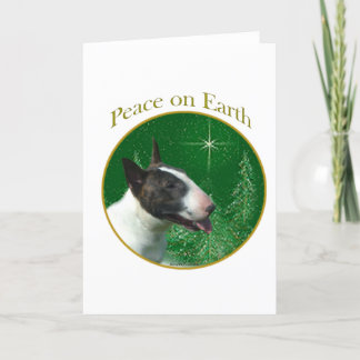 Bull Terrier Peace Holiday Card