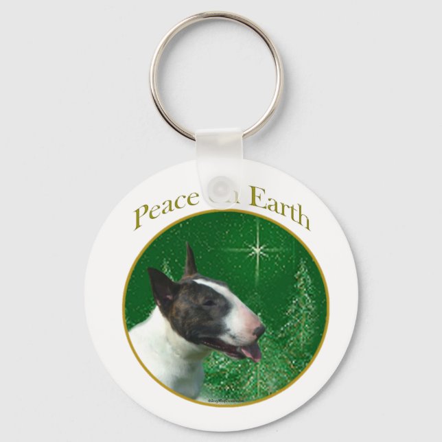 Bull Terrier Peace Keychain (Front)