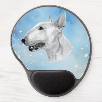 Bull Terrier pencil drawing Gel Mouse Pad