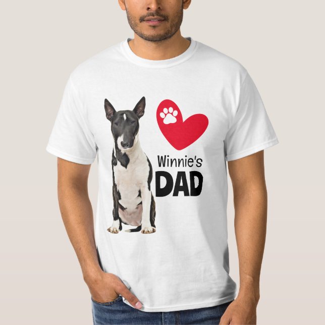 Bull Terrier Personalized Dad  T-Shirt (Front)