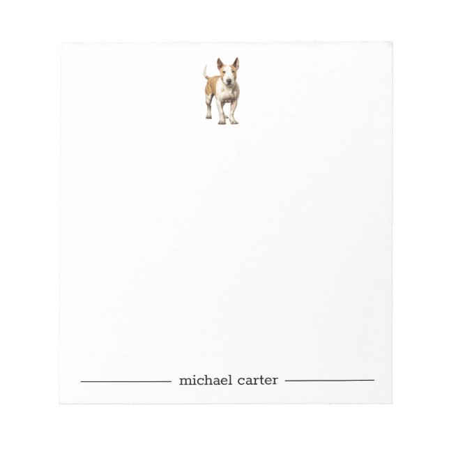 Bull Terrier Personalized Notepad (Front)