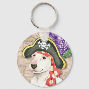 Bull Terrier Pirate Keychain