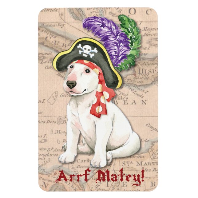 Bull Terrier Pirate Magnet (Vertical)
