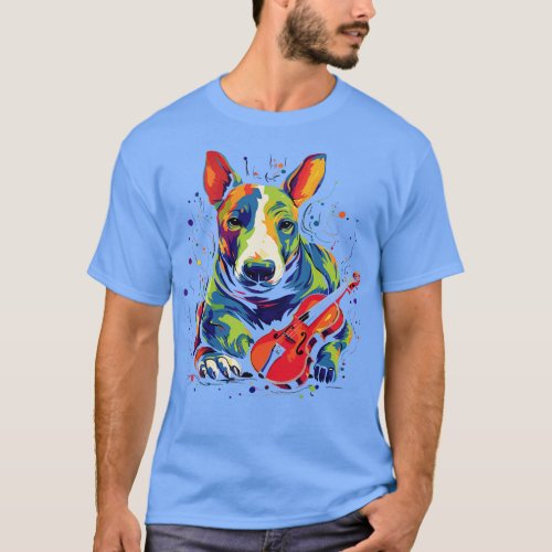 Bull Terrier Playing Violin T_Shirt