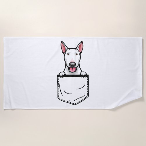 Bull Terrier Pocket Dog T Shirt Beach Towel