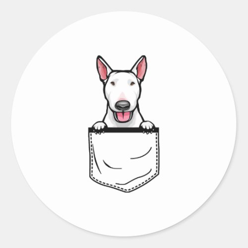 Bull Terrier Pocket Dog T Shirt Classic Round Sticker