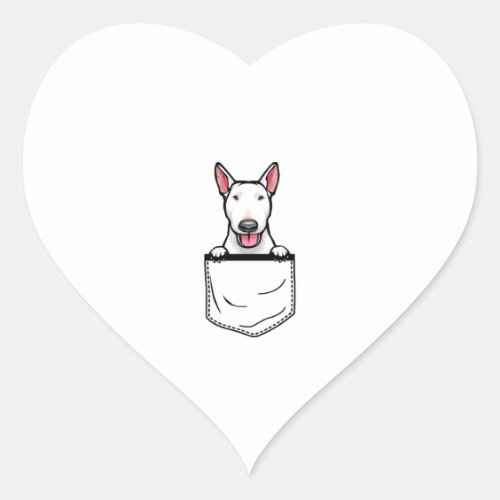 Bull Terrier Pocket Dog T Shirt Heart Sticker