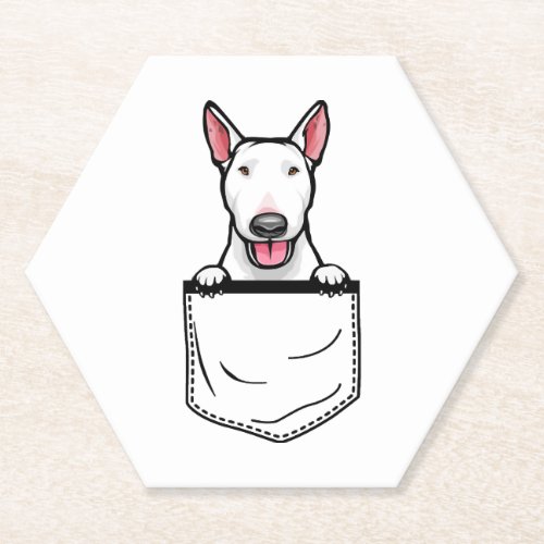 Bull Terrier Pocket Dog T Shirt Paper Coaster