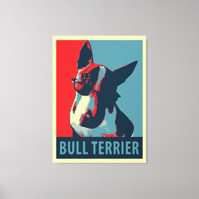 Bull Terrier Political Parody Canvas Print (Front)