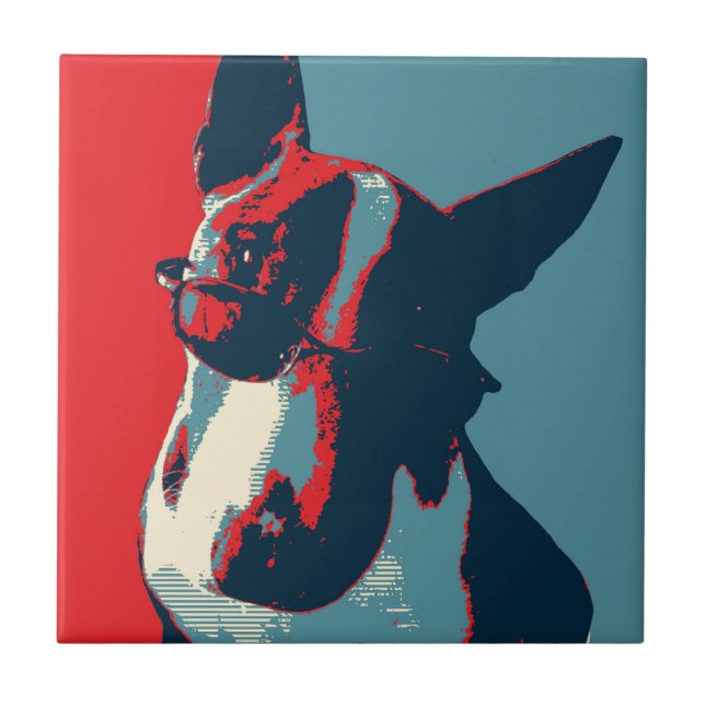 Bull Terrier Political Parody Ceramic Tile (Front)