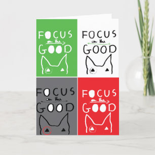 Bull Terrier Pop Art Focus on the GOOD quote Letterpress Thank You Card
