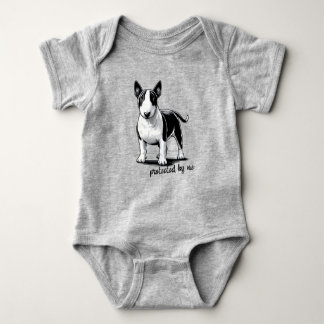 Bull Terrier - Protected by me Baby Bodysuit