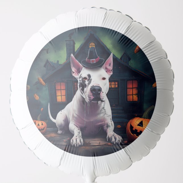 Bull Terrier Pumpkins Halloween Scary Balloon (Front)
