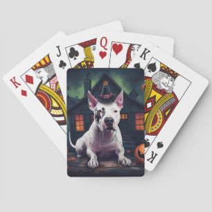 Bull Terrier Pumpkins Halloween Scary Poker Cards
