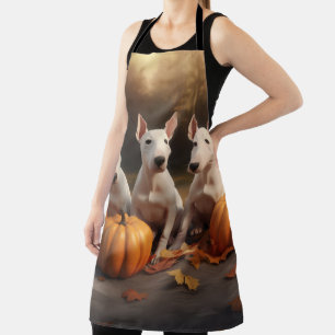 Bull Terrier Puppy Autumn Delight Pumpkin Apron
