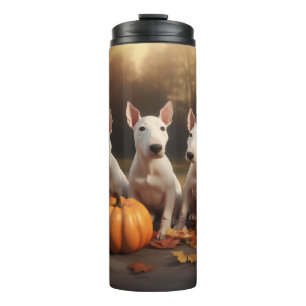 Bull Terrier Puppy Autumn Delight Pumpkin Thermal Tumbler