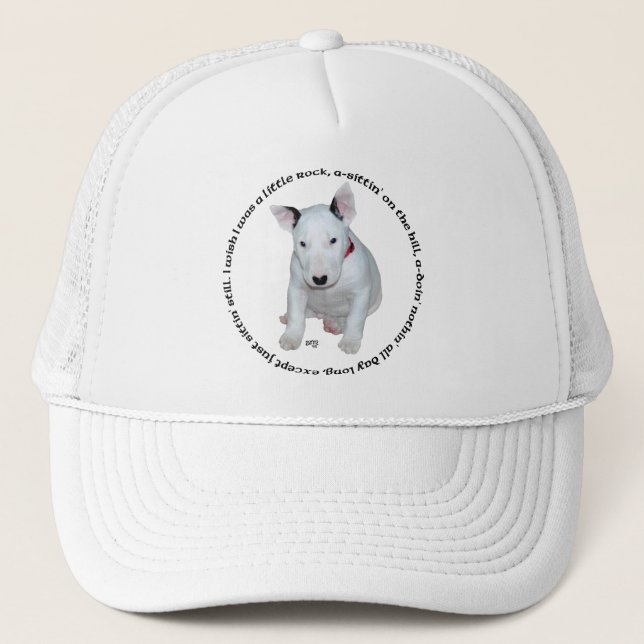 Bull Terrier Puppy Ditties Trucker Hat (Front)