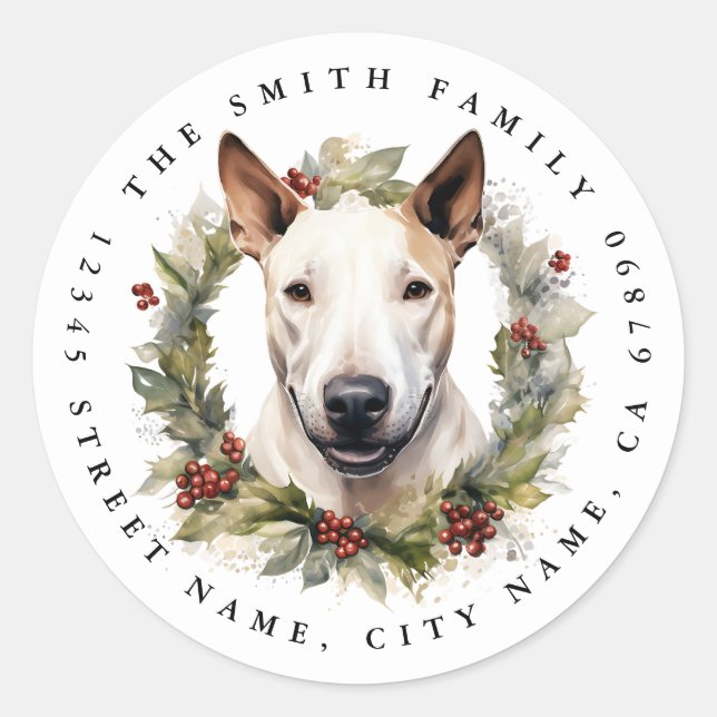 Bull Terrier Round Stickers (Front)