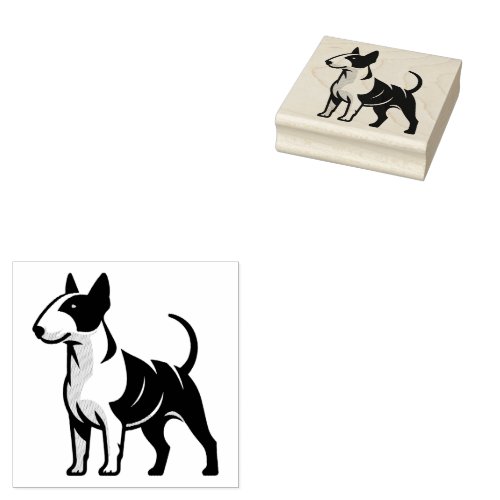 Bull terrier rubber stamp