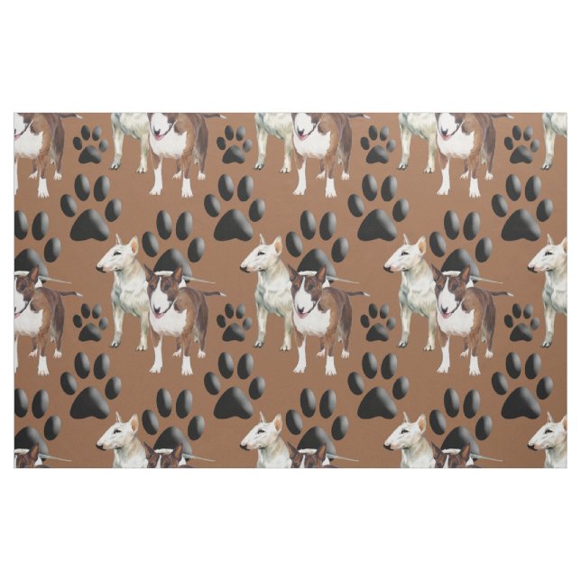 Bull Terrier seamless repeating pattern fabric (Fat Quarter)