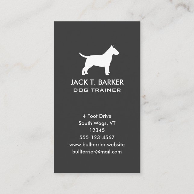 Bull Terrier Silhouette Business Card (Front)