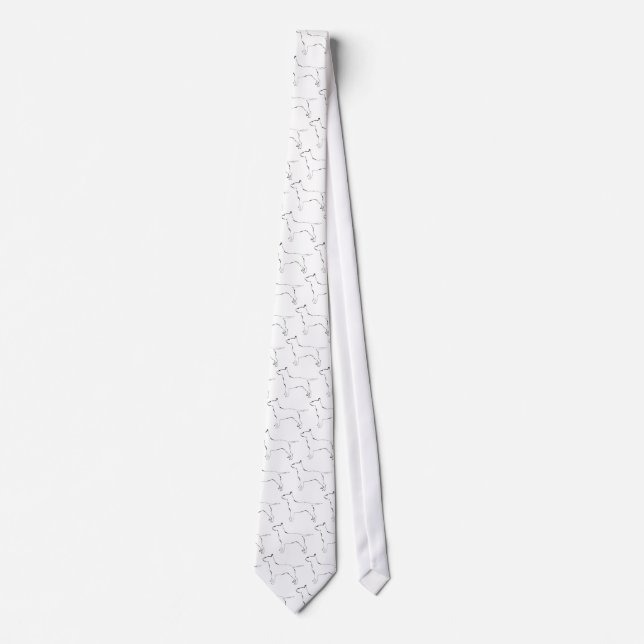bull terrier silhouette neck tie (Front)