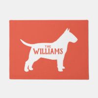 Bull Terrier Silhouette Welcome Mat Custom Doormat