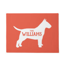 Bull Terrier Silhouette Welcome Mat Custom Doormat