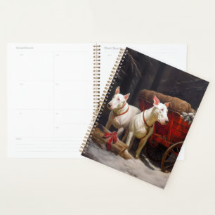 Bull Terrier Snowy Sleigh Christmas Decor Planner