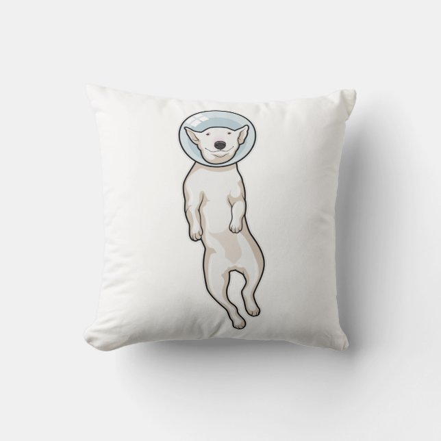 Bull Terrier Space Throw Pillow (Front)