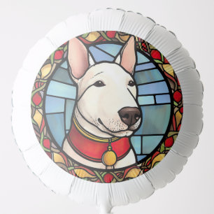 Bull Terrier Stained Glass Christmas Balloon