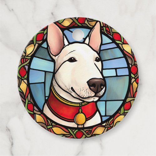 Bull Terrier Stained Glass Christmas Favor Tags