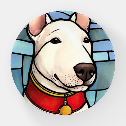 Bull Terrier Stained Glass Christmas Paperweight