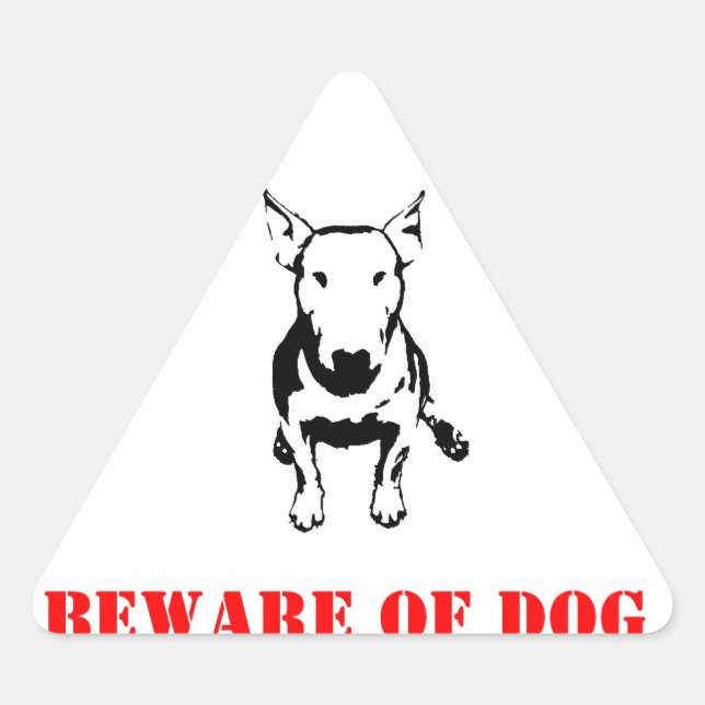 BULL TERRIER STICK TRIANGLE STICKER (Front)