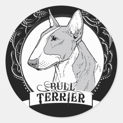 Bull Terrier T_shirt Classic Round Sticker