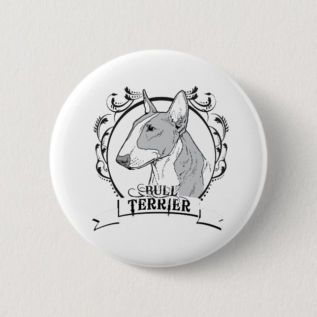 Bull Terrier T-shirt Pinback Button (Front)