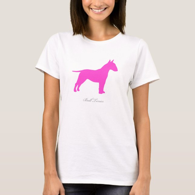 Bull Terrier T-shirt (pink silhouette) (Front)