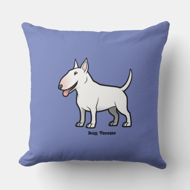 Bull Terrier Throw Pillow (Front)