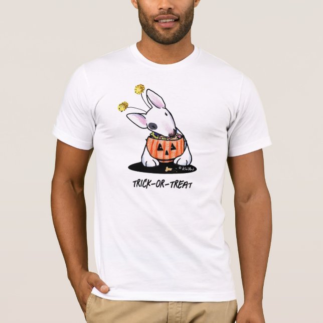 Bull Terrier Trick Or Treat T-Shirt (Front)