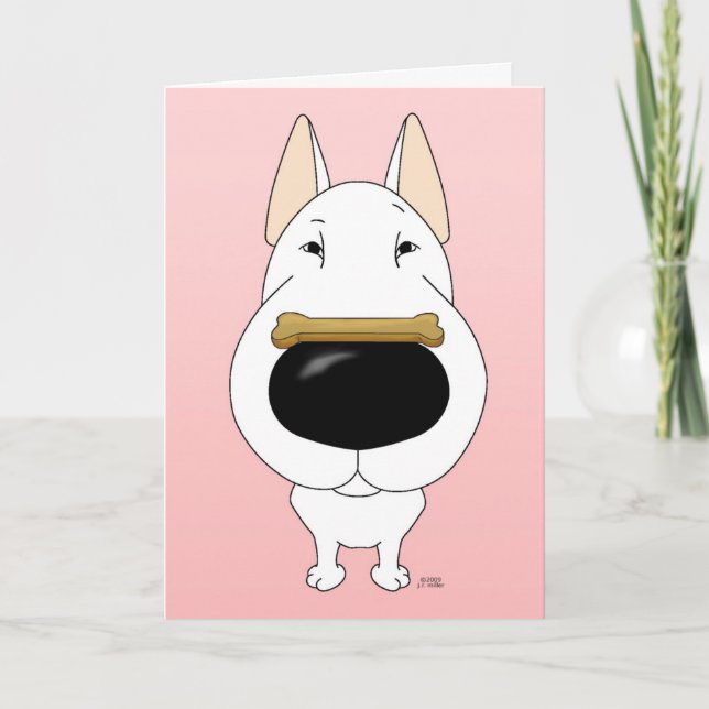 Bull Terrier Valentine Holiday Card (Front)