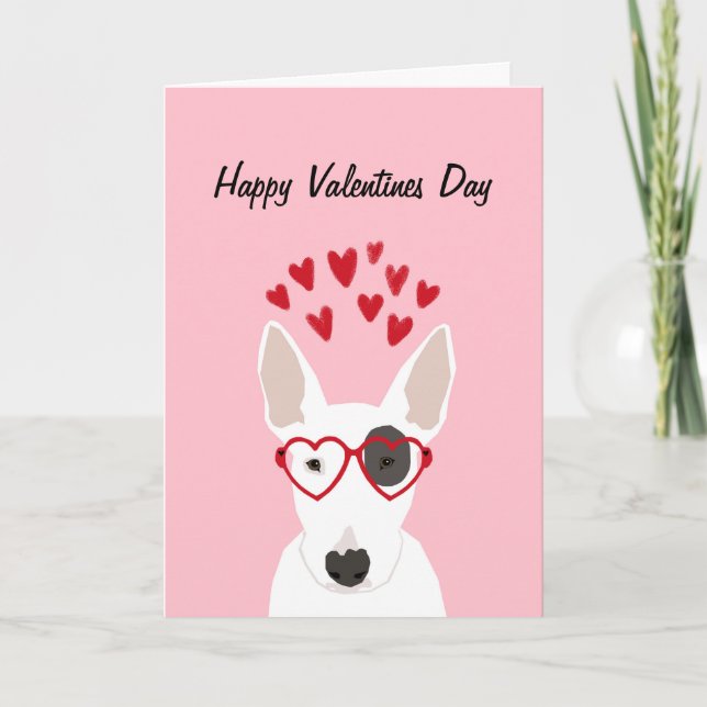 Bull Terrier Valentines Love Card (Front)