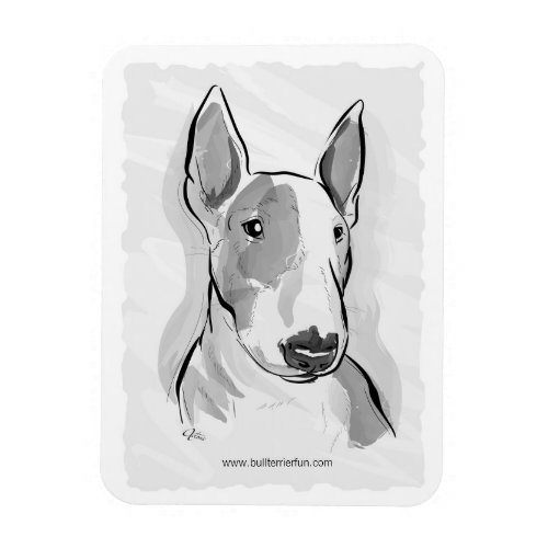 Bull Terrier watercolor painting magnet